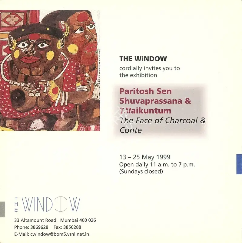 The Window (Organiser), Paritosh Sen, Shuvaprassana and T. Vaikuntam, 1999, Group Exhibition Invitation