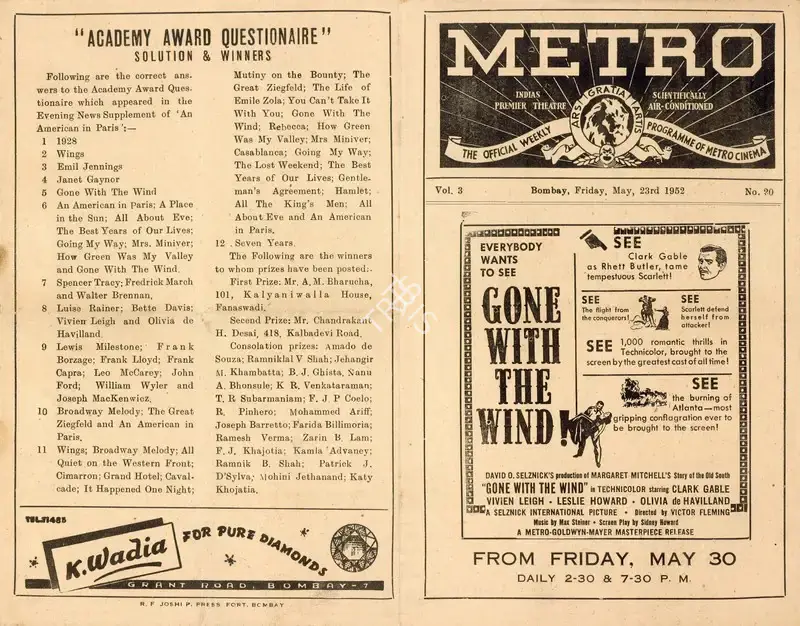 Victor Fleming (Director), Gone With The Wind, 1939, Handbill