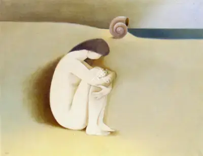Arup Das (Artist), On The Beach, 1986, Painting