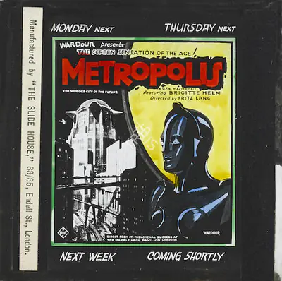 Erich Pommer (Producer), Metropolis, 1927, Glass Slide