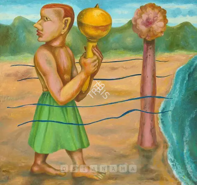Gopikrishna (Artist), Man With A Club, 2000, Painting