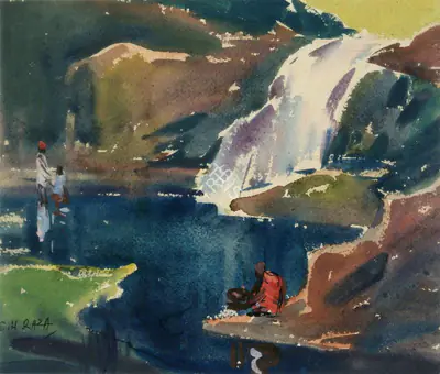 S.H. Raza (Artist), Untitled, 1945, Painting