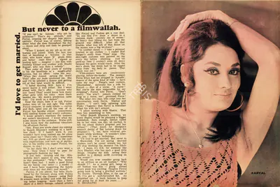 N. Bharathi (Interviewer), I'd love to get married. But never to a filmwallah, 1973, Conversation