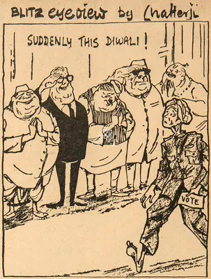 Basu Chatterjee (Cartoonist), Suddenly This Diwali !, 1961, Cartoons