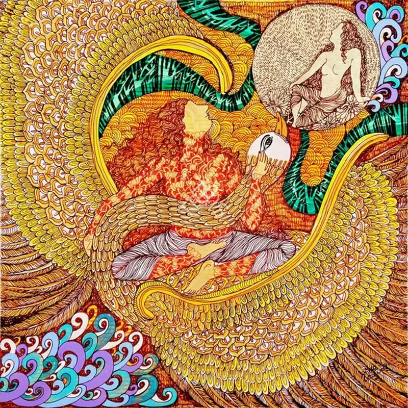 Seema Kohli (Artist), The golden womb series, 2014, Painting