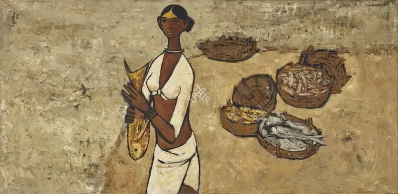 B. Prabha (Artist), A Good Catch, 1961, Painting