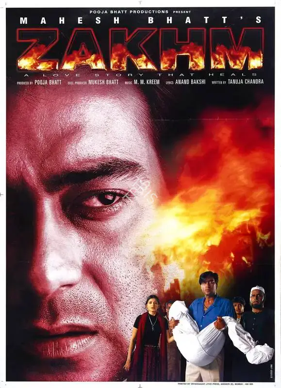 Pooja Bhatt (Producer), Zakhm, 1998, Full Sheet Poster