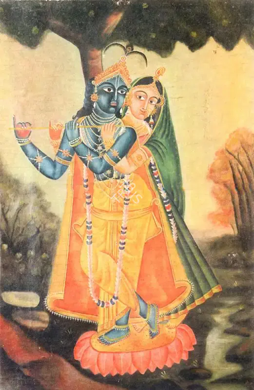 Bengal School (Artist), Radha Krishna, 1920, Painting