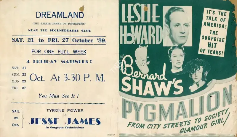 Leslie Howard (Director), Pygmalion, 1939, Handbill