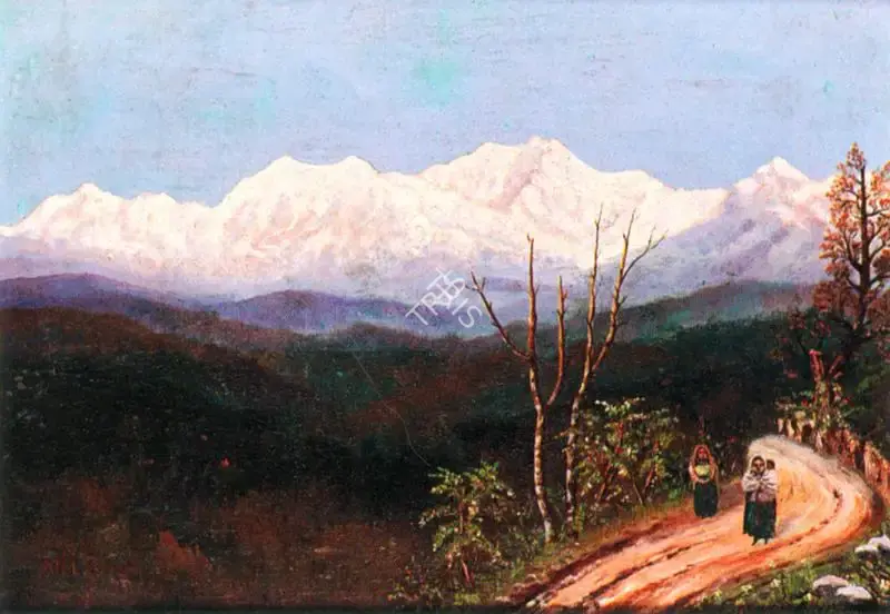 Atul Bose (Artist), Himalayan Mountain Landscape, 1941, Painting