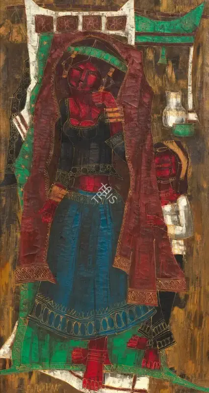 A.A. Khan (Artist), Untitled (Woman and Child), Painting