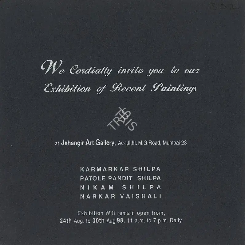 Exhibition of Recent Paintings, 1998, Group Exhibition Invitation