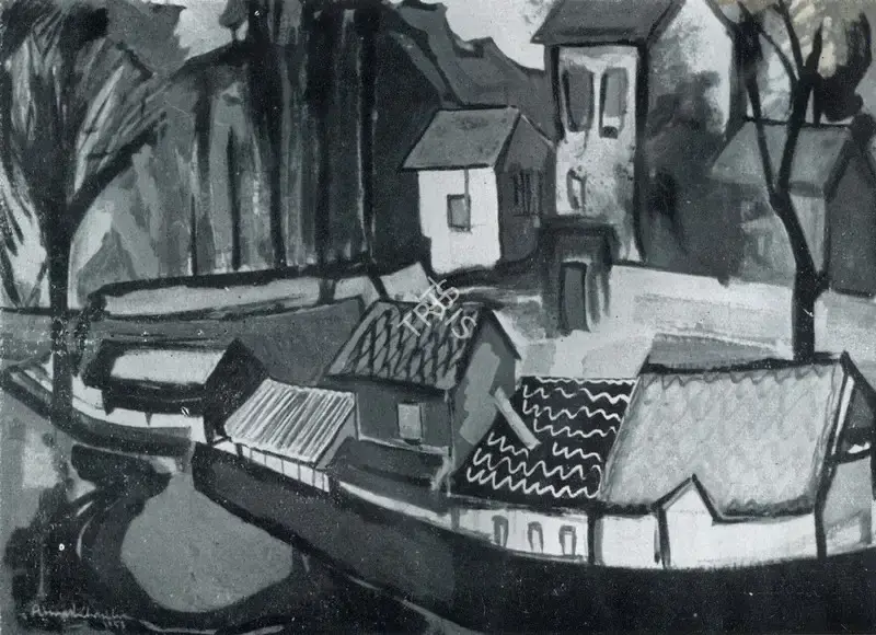 Avinash Chandra (Artist), Donga Boats, 1953, Painting