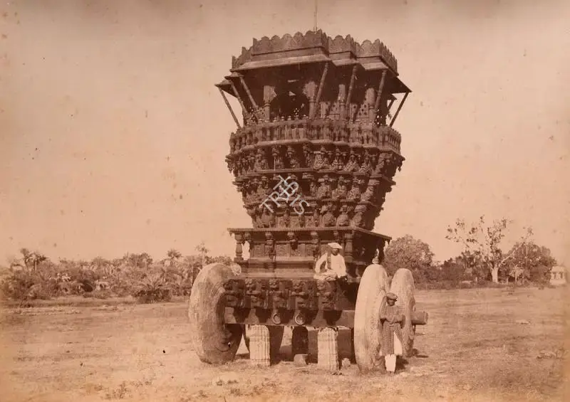 Colonel Thomas Biggs (Photographer), Bunshunkuree, Idol car with Stone Wheel, 1866, Antiquarian Photograph