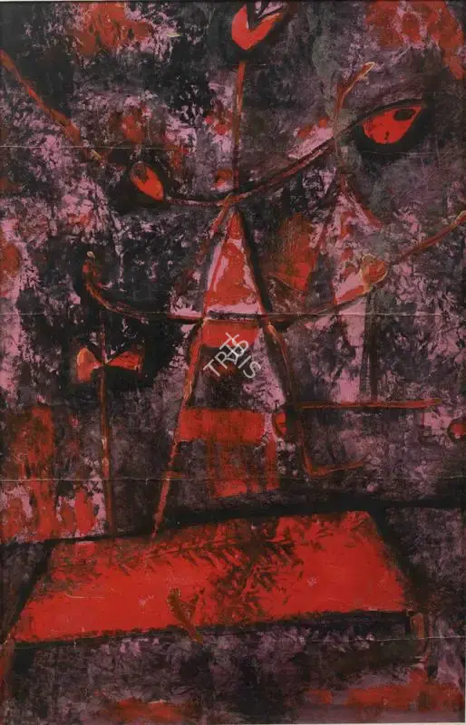 Sunil Madhav Sen (Artist), Untitled (Figure in Red), Painting