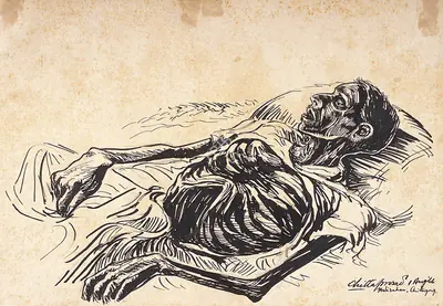 Chittaprosad (Artist), Bengal Famine Series-Halishar Chittagong, 1944, Painting