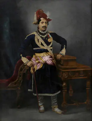 Raja Ravi Varma (Artist), Portrait of Raja of Dewas, Junior, 1809, Painting