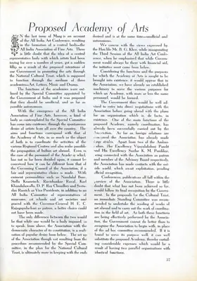 Proposed Academy of Arts, 1949, Essay
