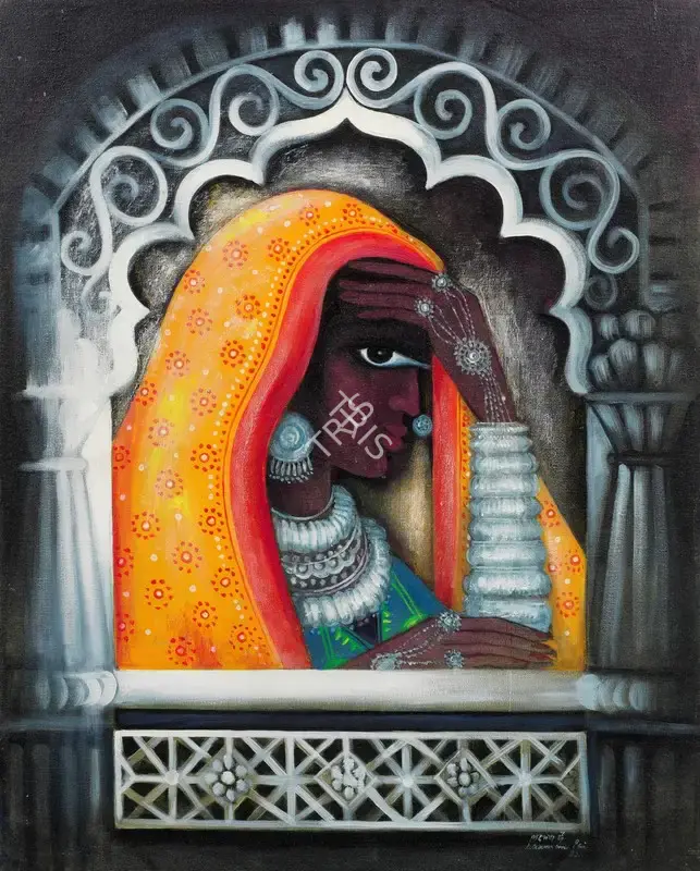 Laxman&nbsp;Pai (Artist), Rajasthan Series No 12, 1982, Painting