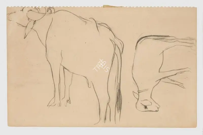 Amrita Sher-Gil (Artist), Untitled (Buffaloes), 1941, Painting