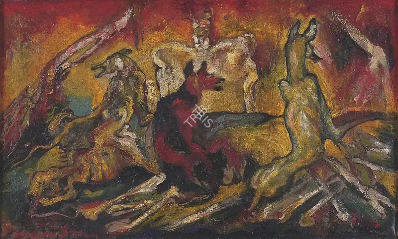 Abani Sen (Artist), After the War, 1945, Painting