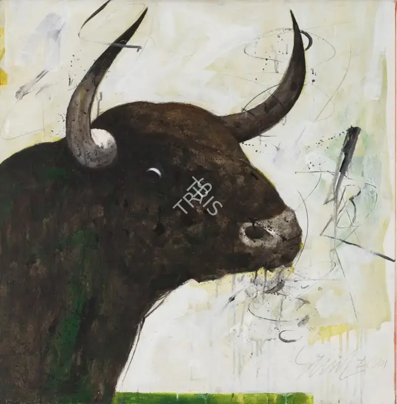 Das, Sunil (Artist). Bull XII, 2001 | Painting, Sa.Onl/19.06.25, 2025 · Saffronart