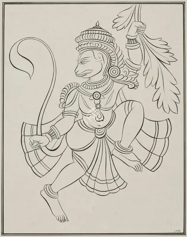 Laxman Pai (Artist), Untitled (Hanuman), 1951, Drawing
