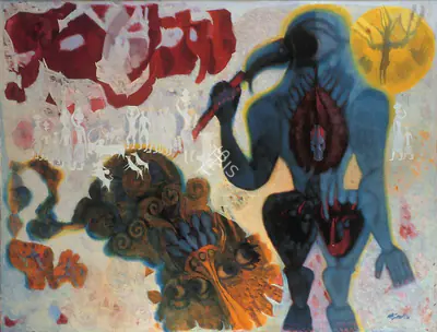 Ali, J. Sultan (Artist). Neela Paksha Ajghar, 1986 | Painting, Os.Mum/31.01.07, 2007 · Osian's