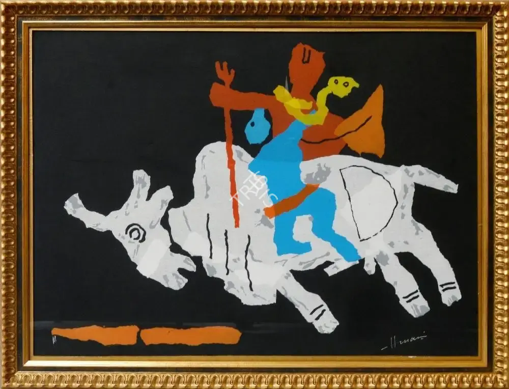 M.F. Husain (Artist), Untitled (Figure on A Horse), Print