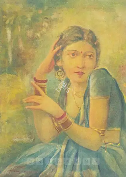 Hemendranath Mazumdar (Artist), Portrait Of A Young Woman, Painting