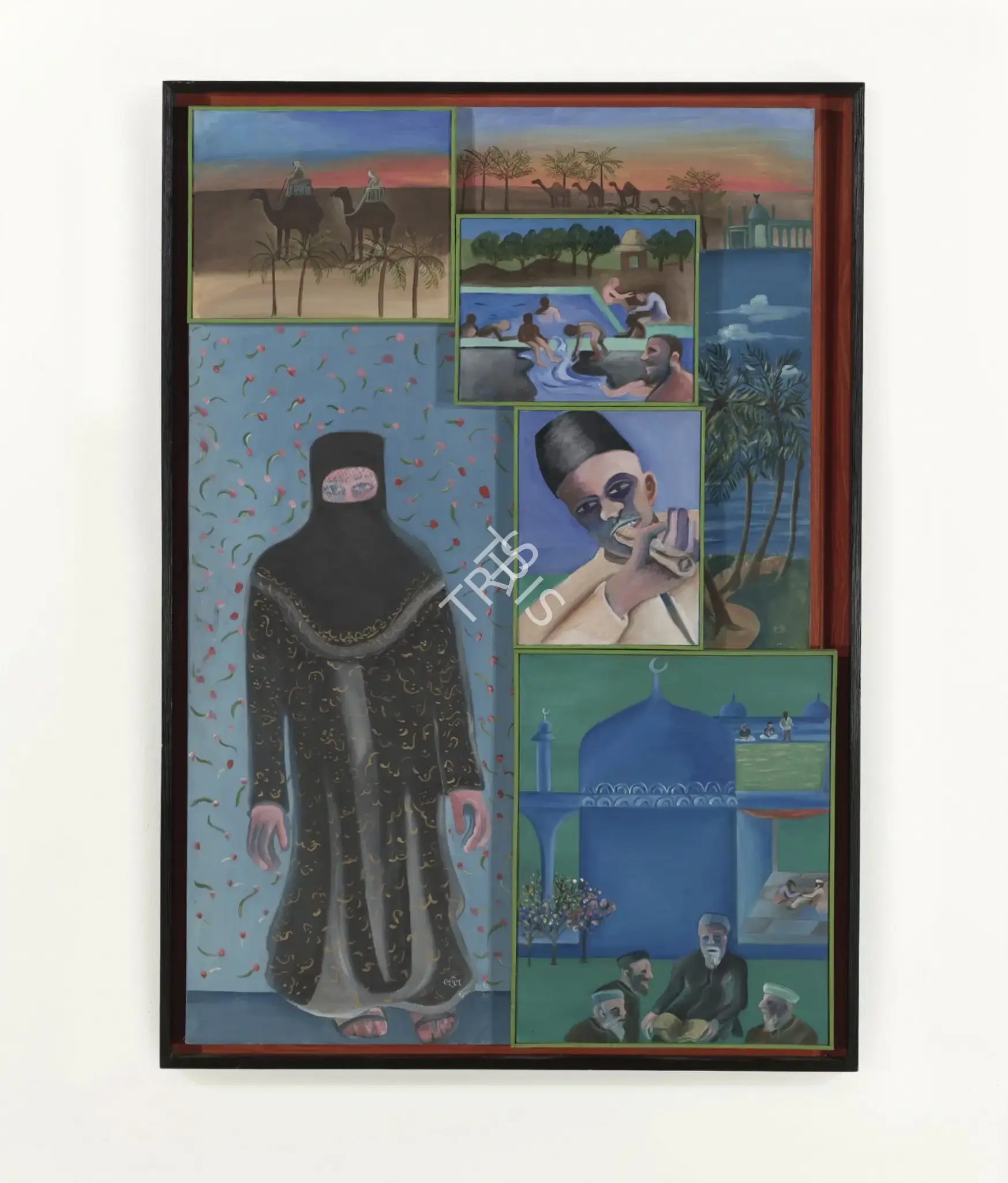 Khakhar, Bhupen (Artist). Muslims Around A Mosque, 2001 | Painting, So.NeY/16.09.10, 2010 · Sotheby's