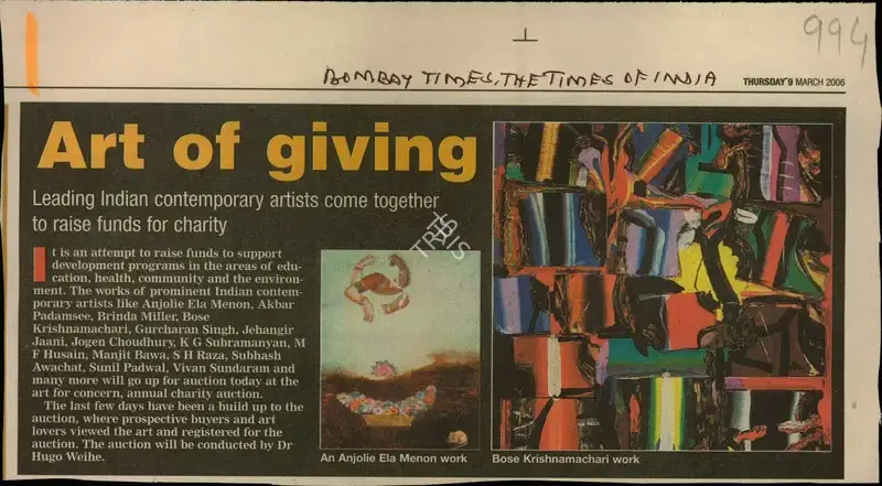 Art of Living, 2006, Newspaper Clipping