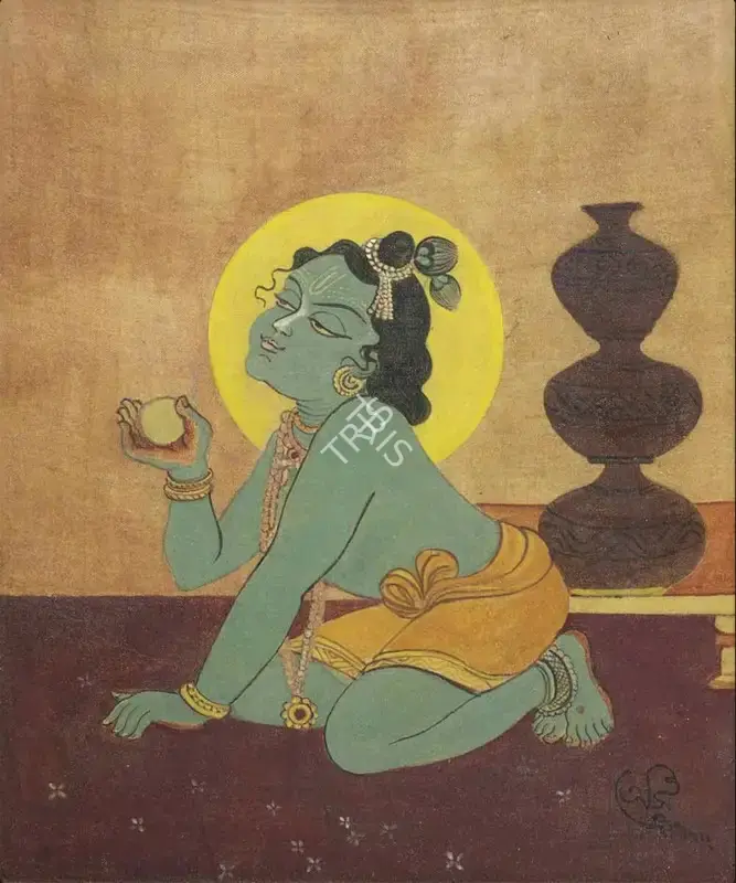 A.K. Haldar (Artist), Krishna, Painting