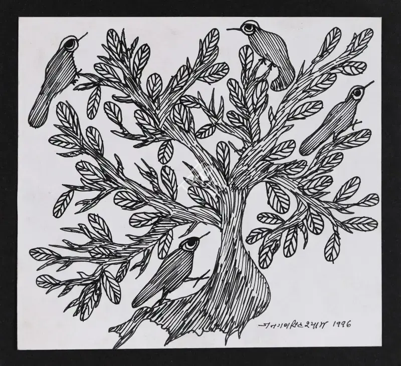 Jangarh Singh Shyam (Artist), Untitled (Gond Art), 1996, Painting