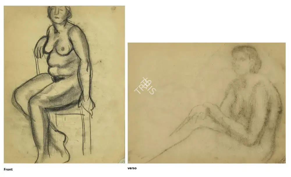 Amrita Sher-Gil (Artist), Untitled (Double Side), 1930, Drawing