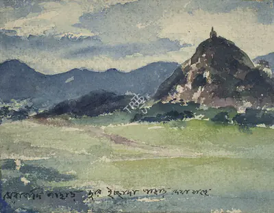 Gaganendranath Tagore (Artist), Mera Vadi Pahad (Translated as 'You can view the mountain of wishes from far'), Painting