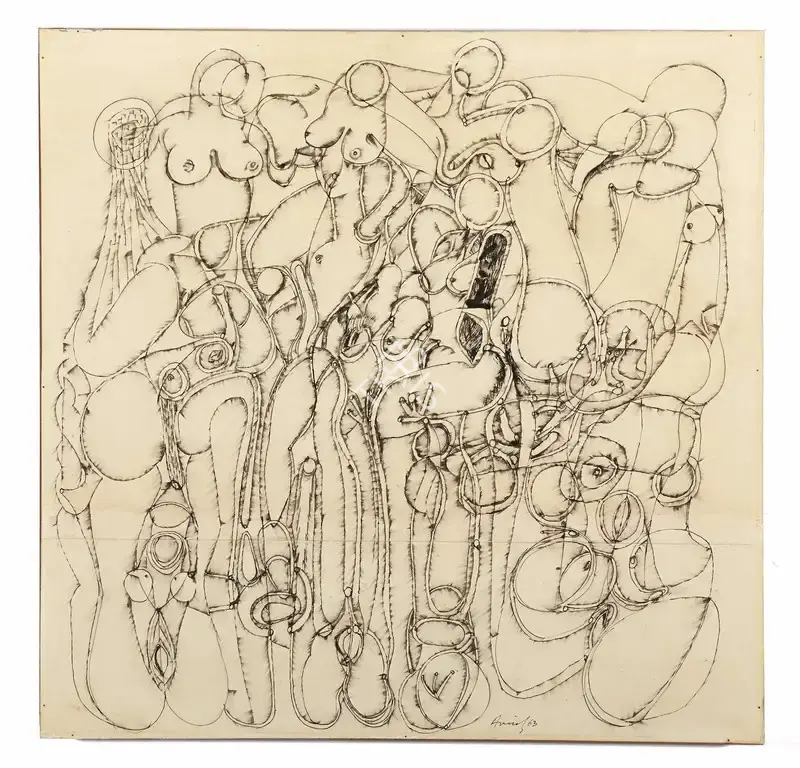 Avinash Chandra (Artist), Nudes, 1963, Drawing