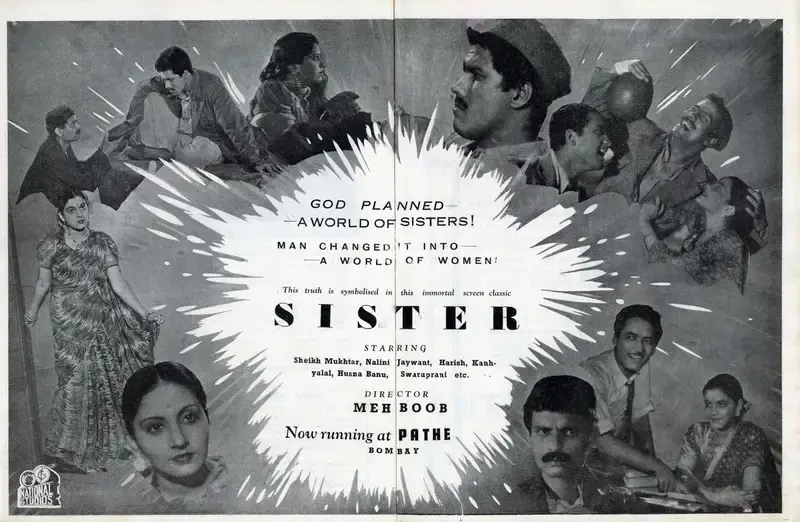 Mehboob (Director), Bahen, 1941, Advertisement