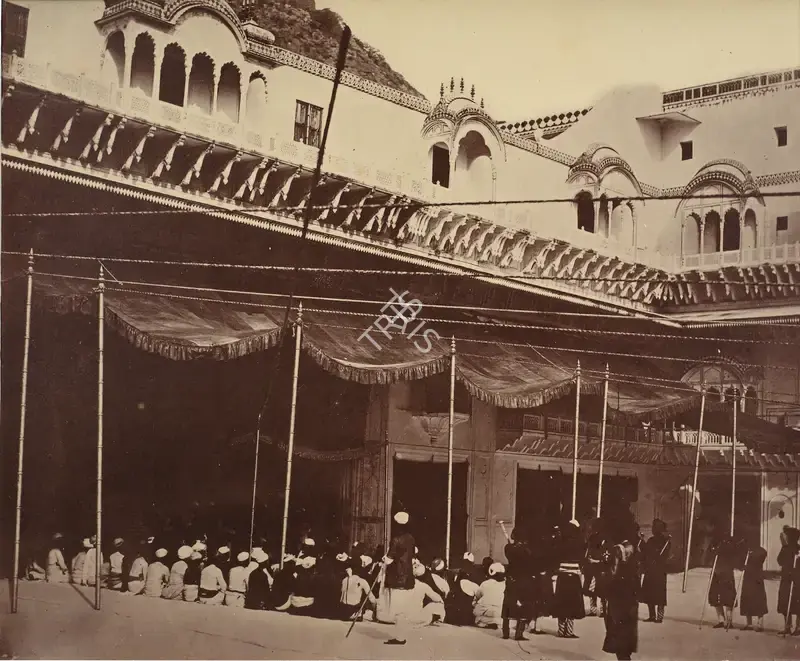 Eugene Clutterbuck Impey (Photographer), Ulwur - An inner court of the Place, Antiquarian Photograph