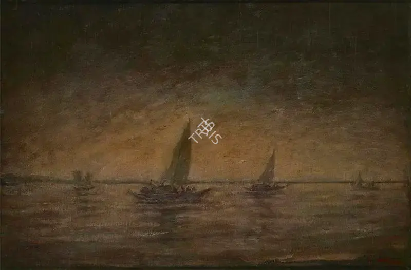Gobardhan Ash (Artist), River Life in Bengal, 1967, Painting