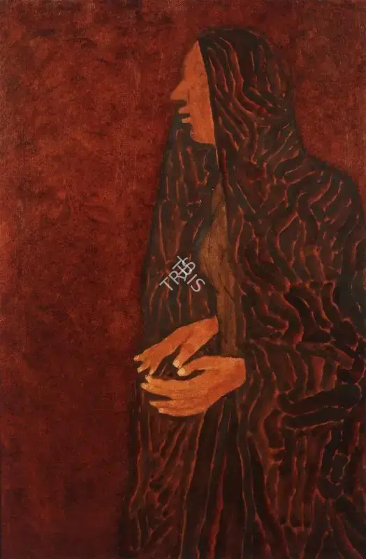 Shamshad Husain (Artist), Portrait of a Woman, Painting