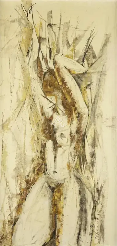 Krishen Khanna (Artist), Untitled (Female Figure), 1958, Painting