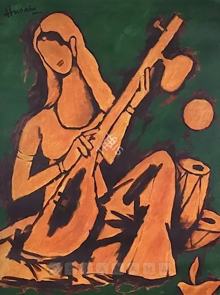 M.F. Husain (Artist), Saraswati, 1999, Painting