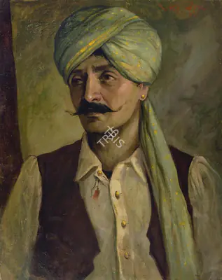 Venkatesh Krishnaji Patil (Artist), Portrait of a Man, 1937, Painting