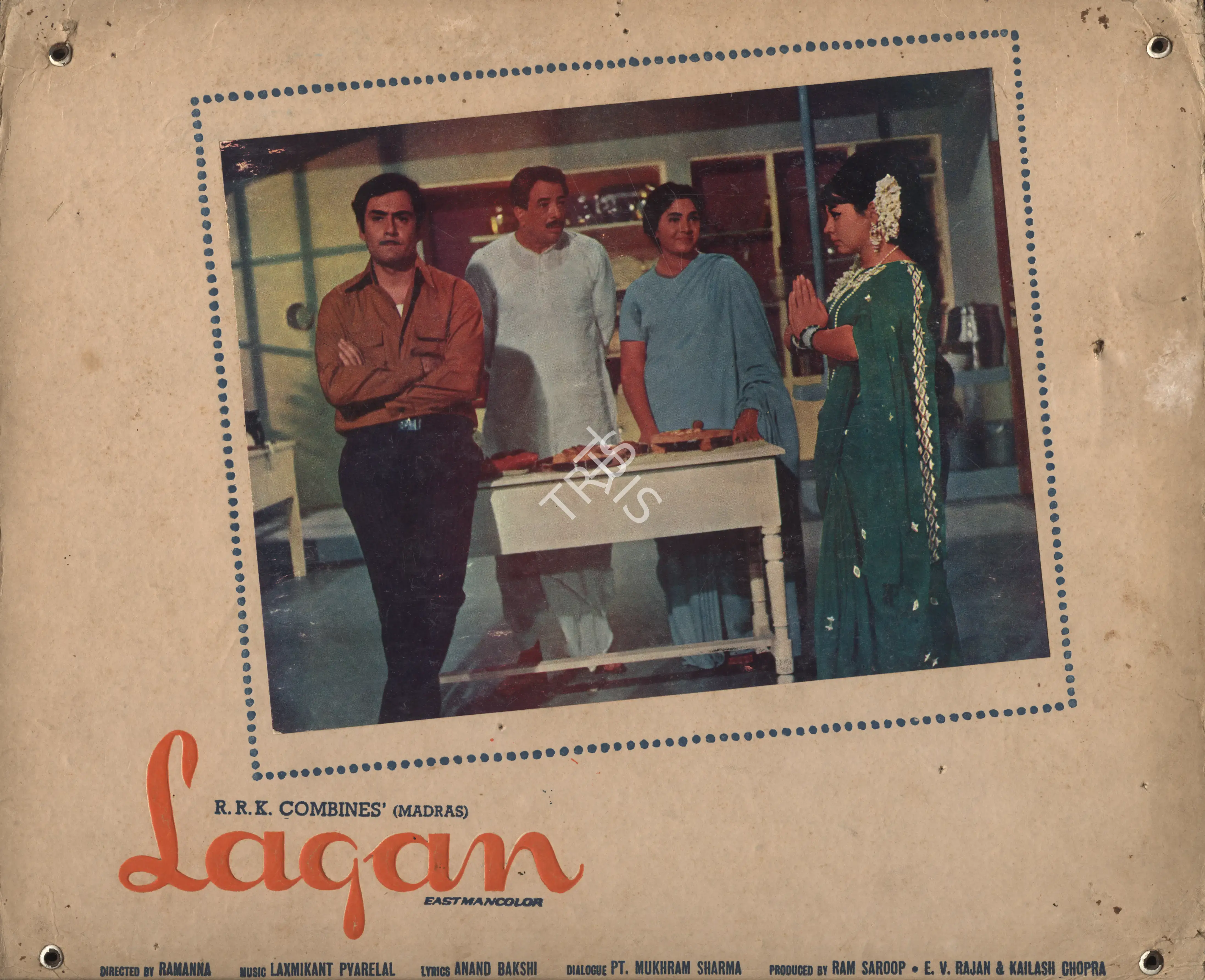 Kailash Chopra (Producer), Lagan, 1971, Photographic Still Mounted on Lobby Card
