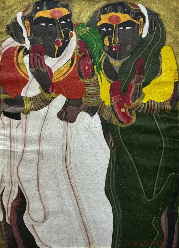 Thota Vaikuntam (Artist), Untitled (Two Women), 1965, Painting