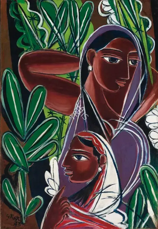 George Keyt (Artist), Nayika (Vasantha Raga), 1943, Painting