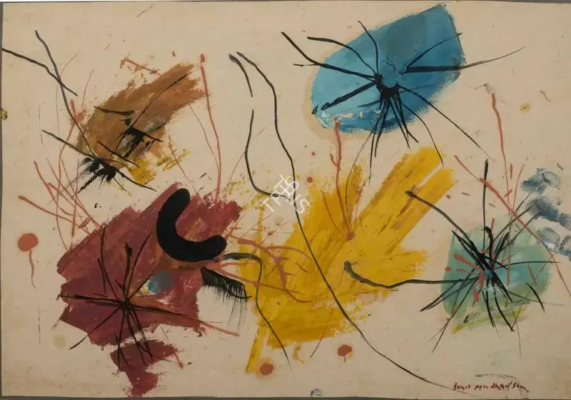 Sunil Madhav Sen (Artist), Untitled (Petals), Painting