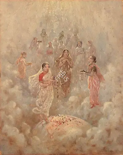Ustad Allah Bukhsh (Artist), Bharat Mata, 1929, Painting