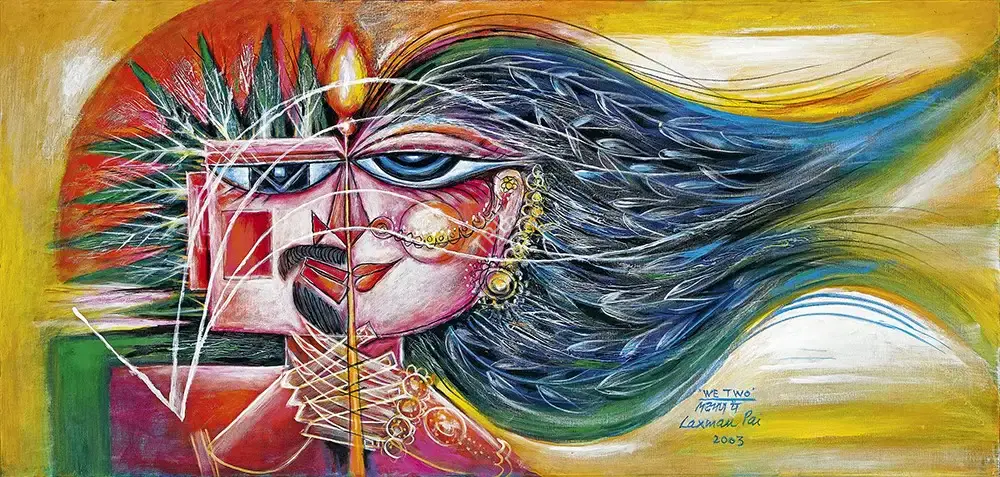 Pai, Laxman (Artist). We Two, 2003 | Painting, AG.Onl/03.05.22, 2022 · Asta Guru